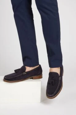 Jones Bootmaker Blue Ronan Leather Tassel Loafers