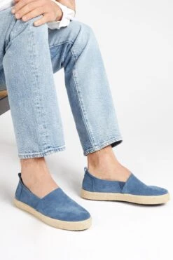 Jones Bootmaker Blue Reagan Leather Espadrilles