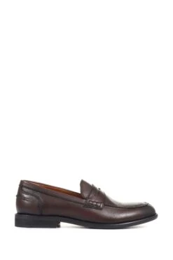 Jones Bootmaker Herren Raven Pennyloafer Aus Leder, Braun